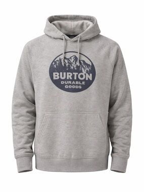 Burton Grey Hoodie XL Logo Pullover Fleece